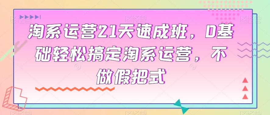 淘系运营21天速成班，0基础轻松搞定淘系运营，不做假把式-云帆项目库