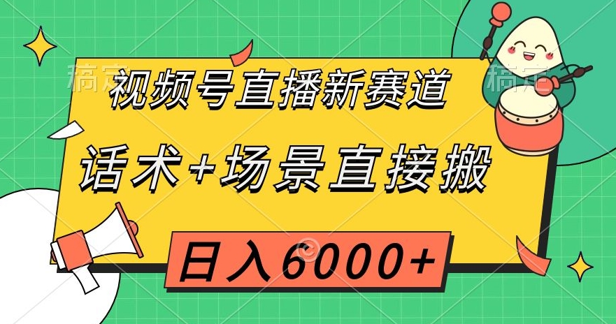 视频号直播新赛道，话术+场景直接搬，日入6000+【揭秘】-云帆项目库