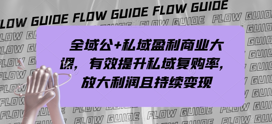 全域公+私域盈利商业大课，有效提升私域复购率，放大利润且持续变现-云帆项目库