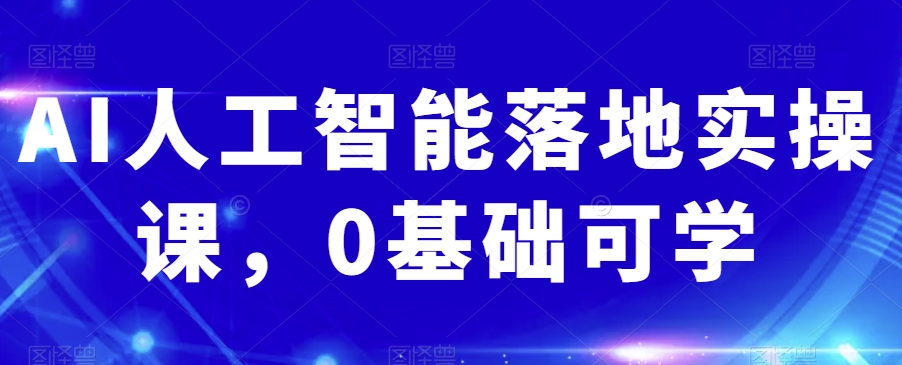 AI人工智能落地实操课，0基础可学-云帆项目库