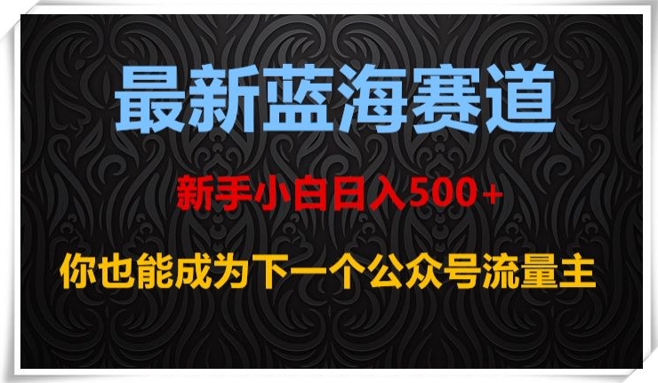 最新蓝海赛道，新手小白日入500+，你也能成为下一个公众号流量主【揭秘】-云帆项目库