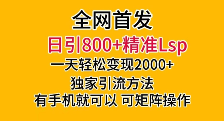 全网首发！日引800+精准老色批，一天变现2000+，独家引流方法，可矩阵操作【揭秘】-云帆项目库