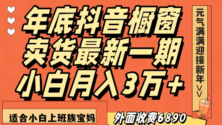 外面收费6890元年底抖音橱窗卖货最新一期，小白月入3万，适合小白上班族宝妈【揭秘】-云帆项目库