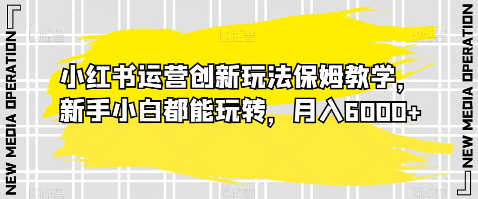 小红书运营创新玩法保姆教学，新手小白都能玩转，月入6000+【揭秘】-云帆项目库