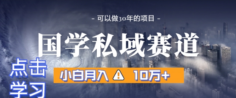 暴力国学私域赛道，小白月入10万+，引流+转化完整流程【揭秘】-云帆项目库