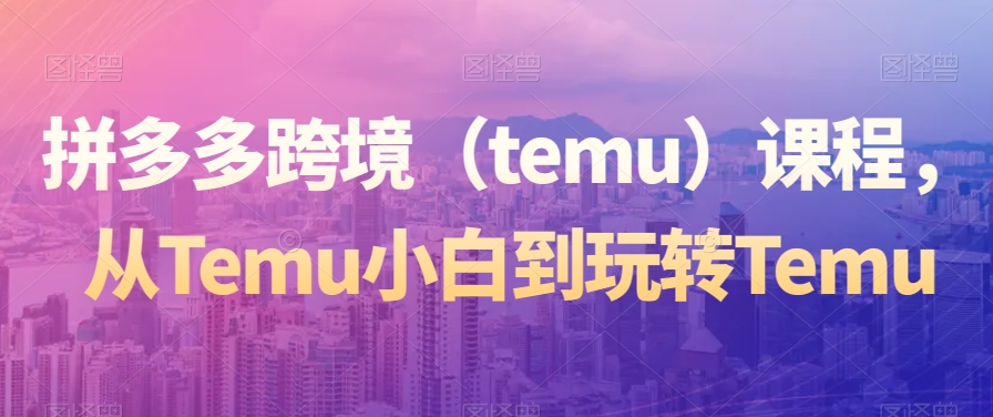 拼多多跨境（temu）课程，从Temu小白到玩转Temu-云帆项目库