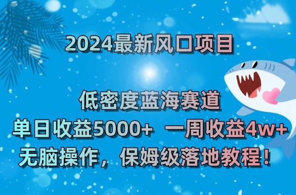 2024最新风口项目，低密度蓝海赛道，单日收益5000+，一周收益4w+！【揭秘】-云帆项目库