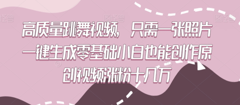 高质量跳舞视频，只需一张照片一键生成零基础小白也能创作原创视频涨粉十几万【揭秘】-云帆项目库