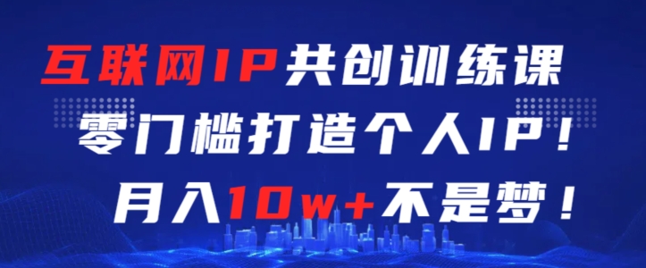 互联网IP共创训练课，零门槛零基础打造个人IP，月入10w+不是梦【揭秘】-云帆项目库