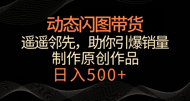 动态闪图带货，遥遥领先，冷门玩法，助你轻松引爆销量，日赚500+【揭秘】-云帆项目库