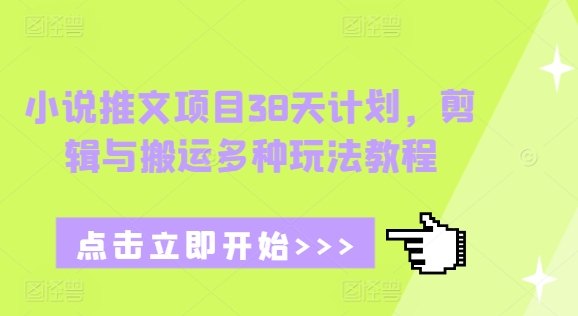 小说推文项目38天计划，剪辑与搬运多种玩法教程-云帆项目库