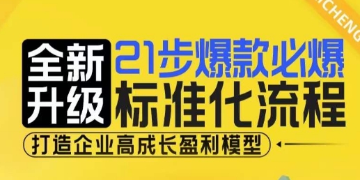 21步爆款必爆标准化流程，全新升级，打造企业高成长盈利模型-云帆项目库