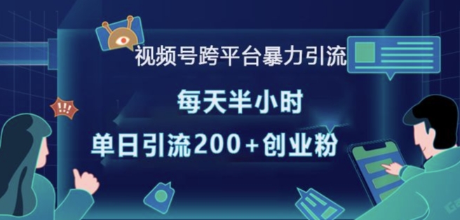 视频号跨平台暴力引流，每天半小时，单日引流200+精准创业粉-云帆项目库