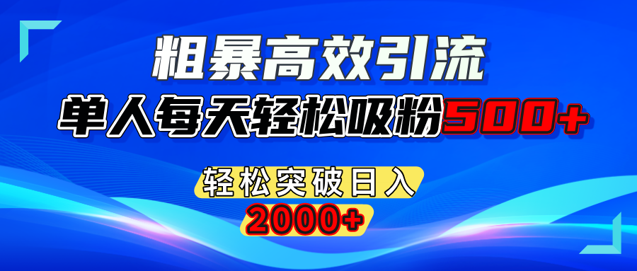 粗暴高效yin.流,单人每天轻松吸粉500-云帆项目库