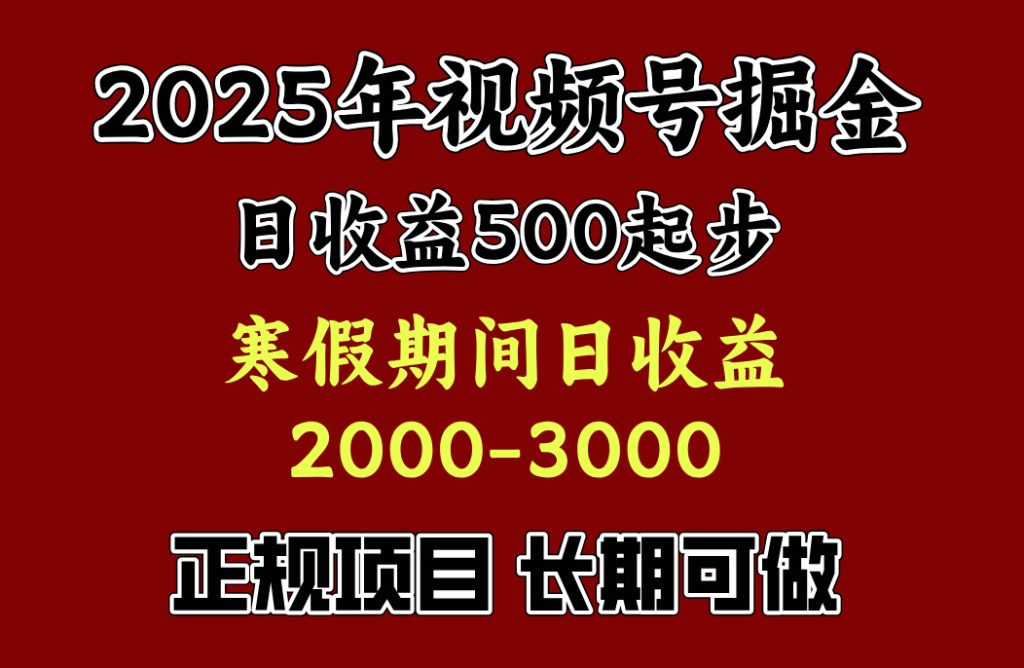 寒假期间一天收益2000 ，小白一天就能上手-云帆项目库